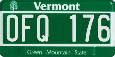 VT license plate OFQ176