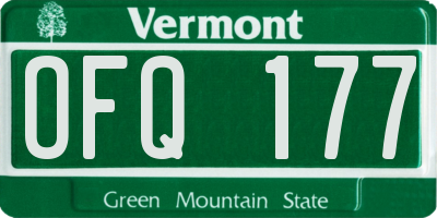 VT license plate OFQ177