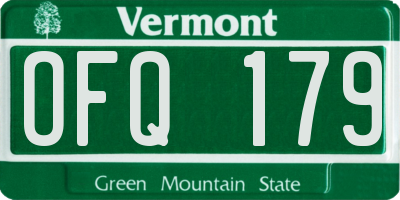 VT license plate OFQ179