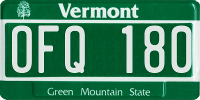 VT license plate OFQ180