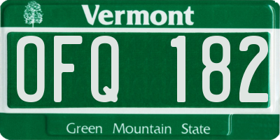 VT license plate OFQ182