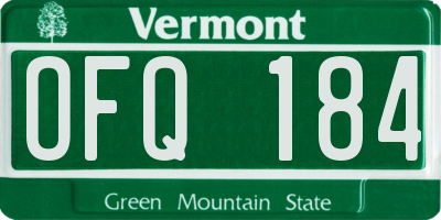 VT license plate OFQ184
