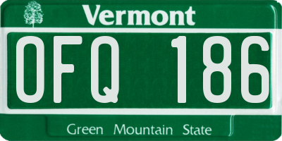 VT license plate OFQ186