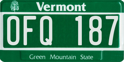 VT license plate OFQ187