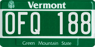 VT license plate OFQ188