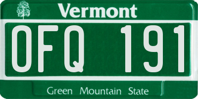 VT license plate OFQ191