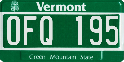 VT license plate OFQ195