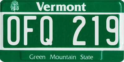 VT license plate OFQ219