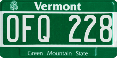 VT license plate OFQ228