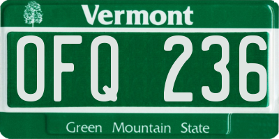 VT license plate OFQ236