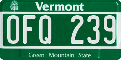 VT license plate OFQ239