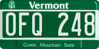 VT license plate OFQ248
