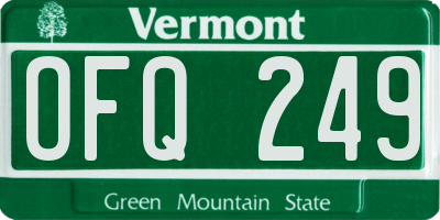VT license plate OFQ249