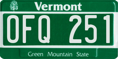 VT license plate OFQ251