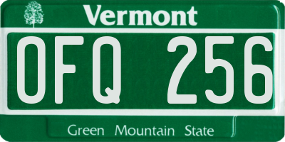 VT license plate OFQ256