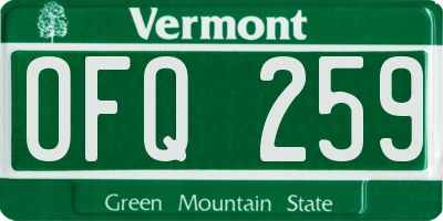 VT license plate OFQ259