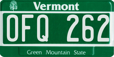 VT license plate OFQ262