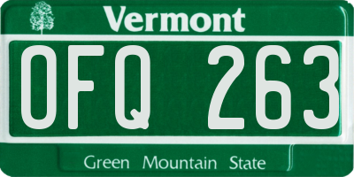 VT license plate OFQ263