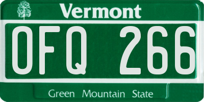 VT license plate OFQ266