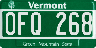 VT license plate OFQ268