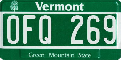VT license plate OFQ269