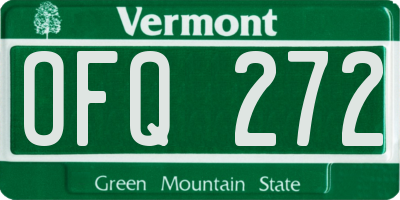 VT license plate OFQ272