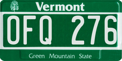VT license plate OFQ276