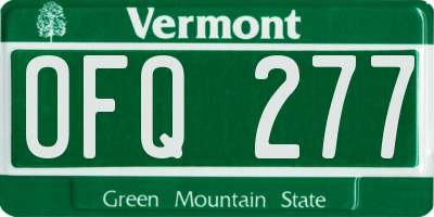 VT license plate OFQ277