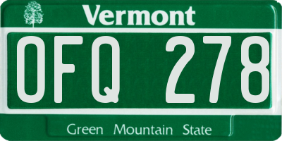 VT license plate OFQ278