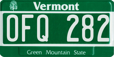 VT license plate OFQ282