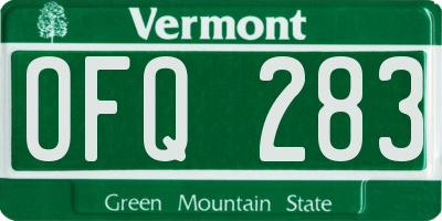 VT license plate OFQ283