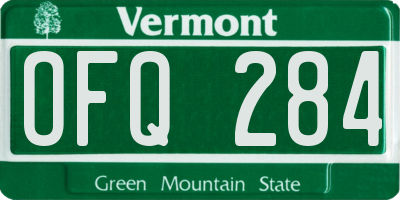 VT license plate OFQ284