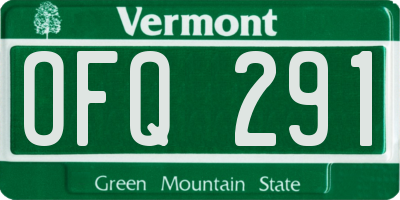 VT license plate OFQ291