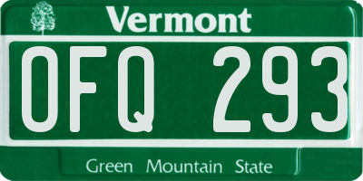 VT license plate OFQ293