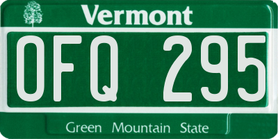 VT license plate OFQ295