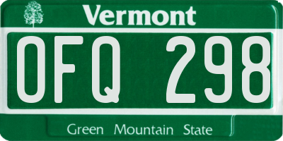 VT license plate OFQ298