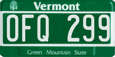 VT license plate OFQ299