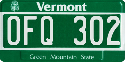 VT license plate OFQ302