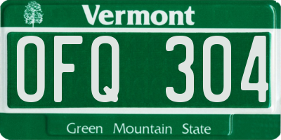 VT license plate OFQ304