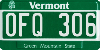 VT license plate OFQ306