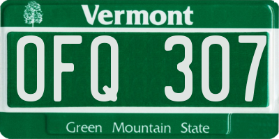 VT license plate OFQ307