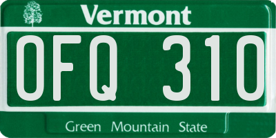 VT license plate OFQ310