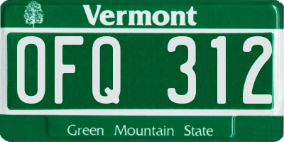 VT license plate OFQ312