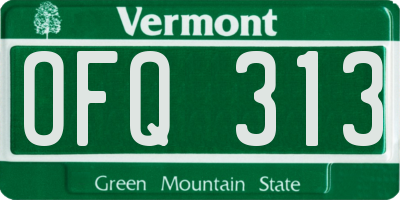 VT license plate OFQ313