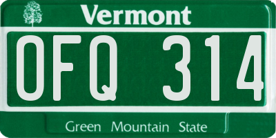 VT license plate OFQ314