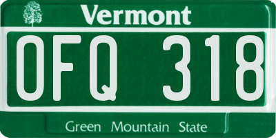 VT license plate OFQ318