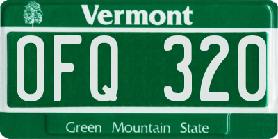VT license plate OFQ320