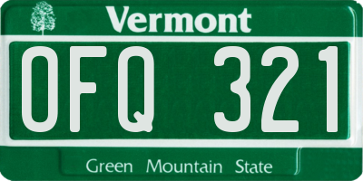 VT license plate OFQ321