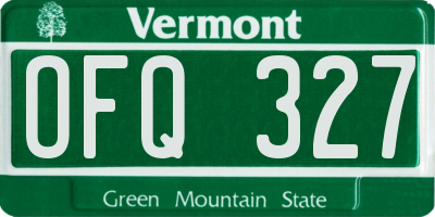 VT license plate OFQ327