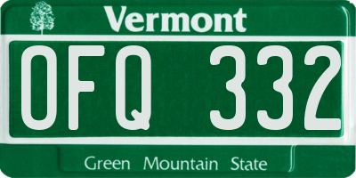 VT license plate OFQ332